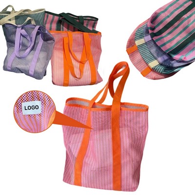 Single Strap Mesh Beach Tote Bag